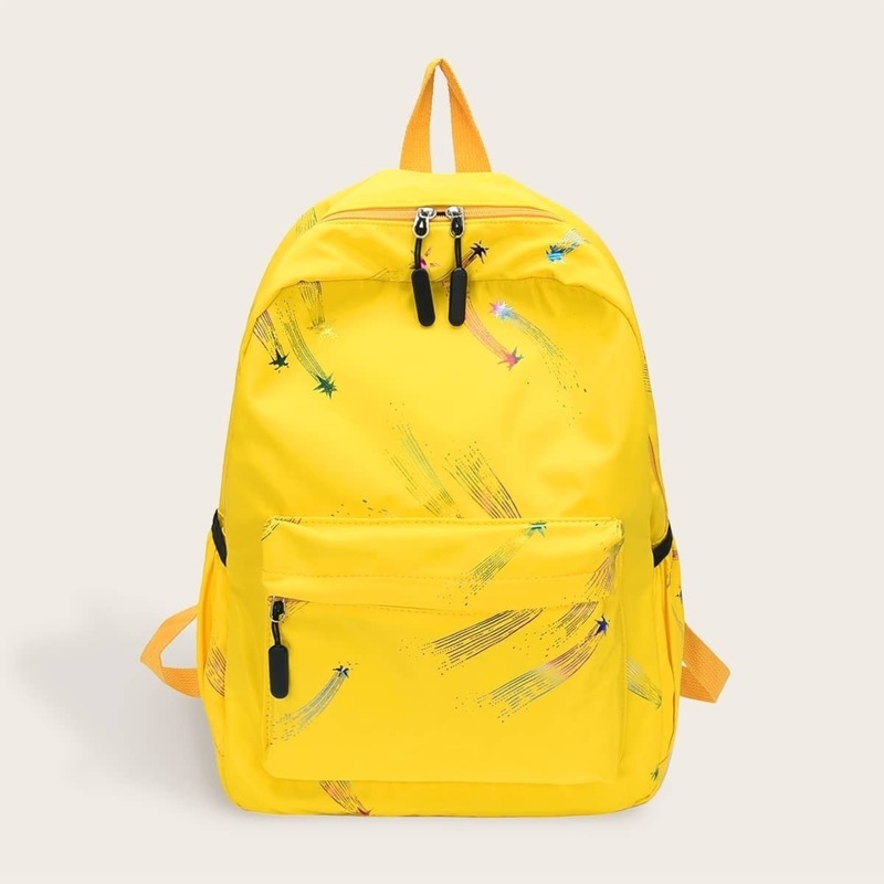 

Pocket Front Nylon Backpack, Yellow