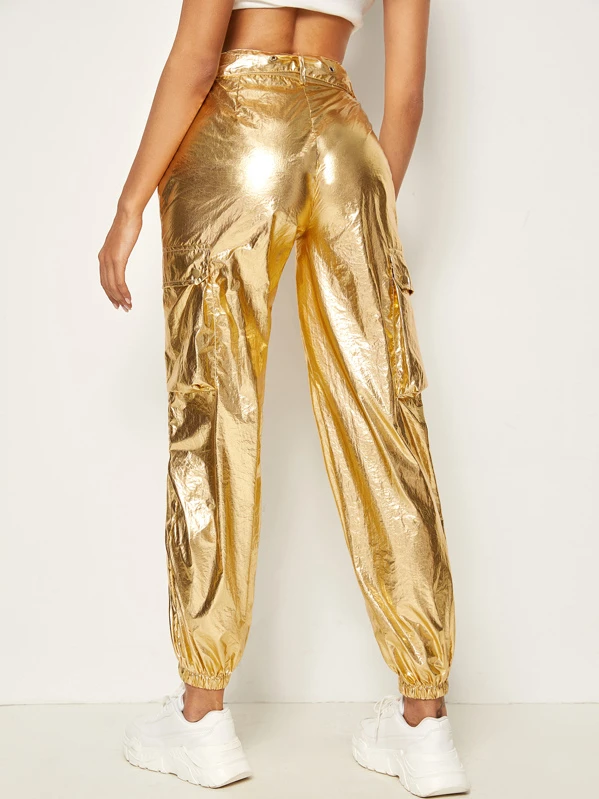 gold cargo pants