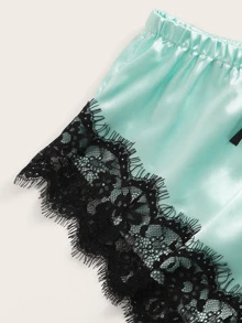 Set de lencería con encaje floral con shorts de satén 3 paquetes - Multicolor - Ver 5