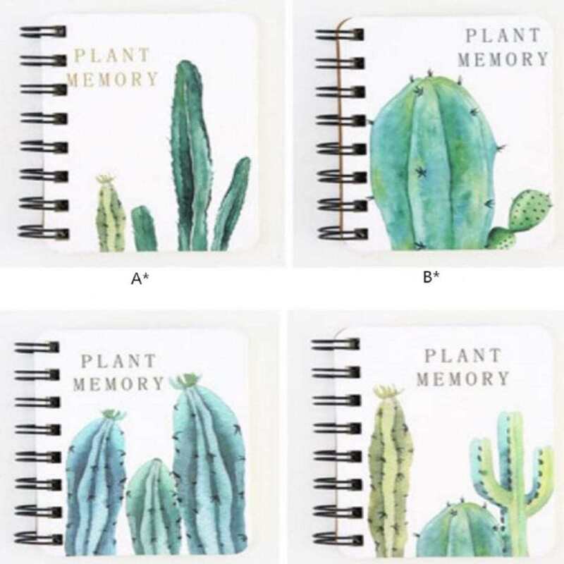 

Portable Cactus Print Cover Spiral Notebook 1pc