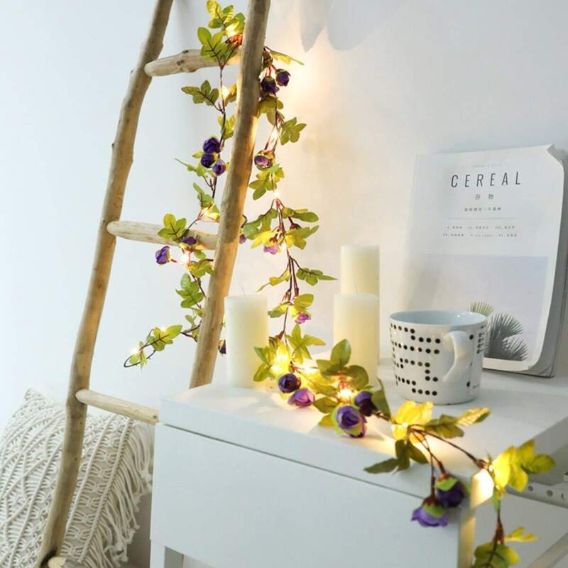 

20pcs Bulb Artificial Flower String Light 2M, Multicolor