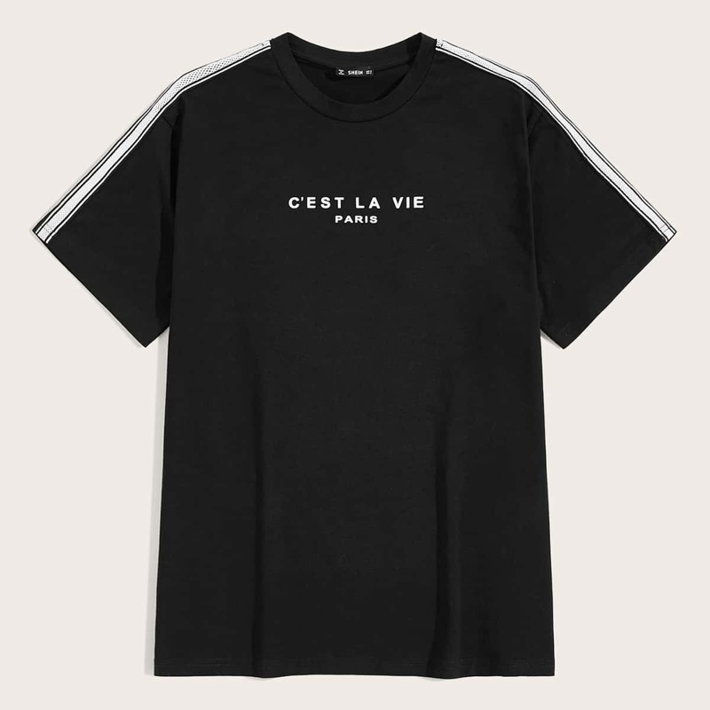 

Guys Tape Side Slogan Graphic Tee, Black