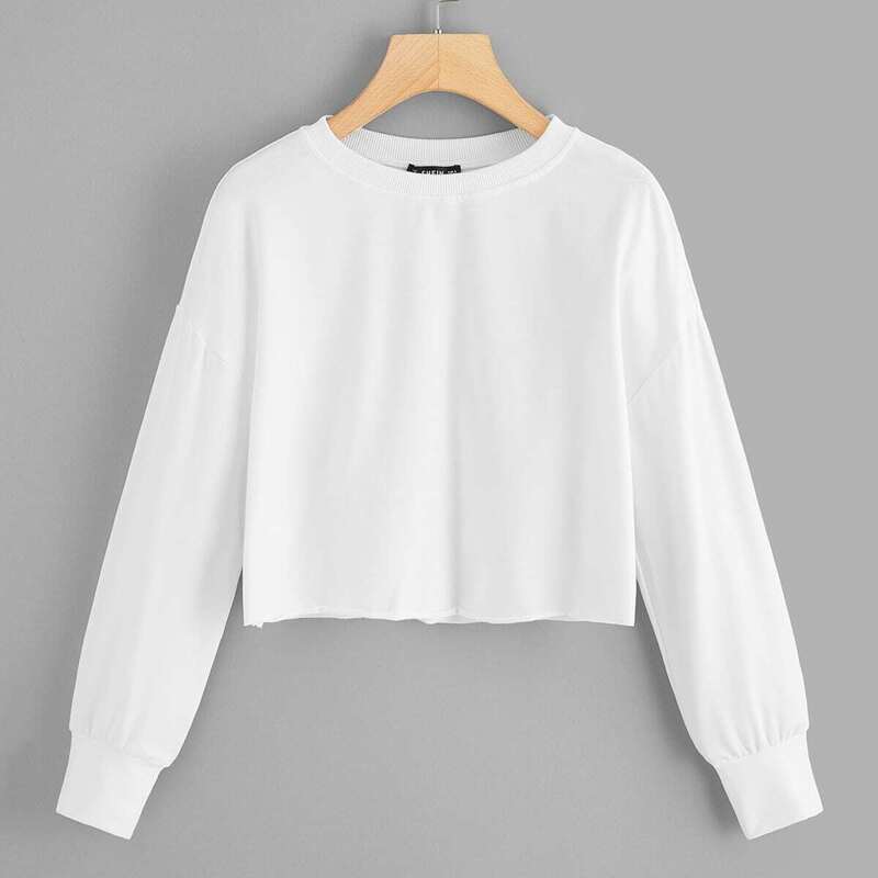 

Plus Drop Shoulder Sweatshirt, White