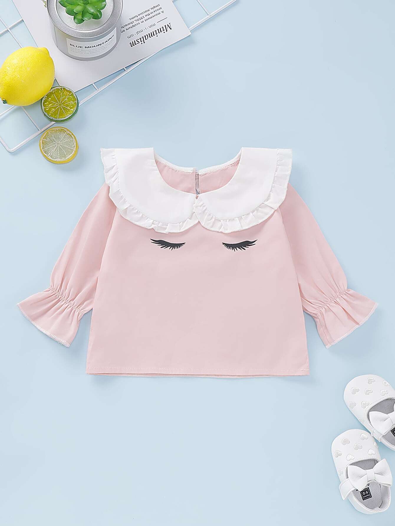 Baby Girl Contrast Peter Pan Collar 