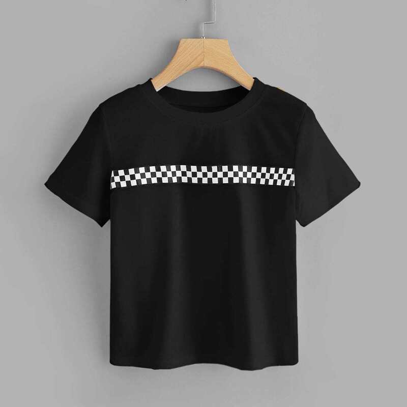 

Checkerboard Black Tee