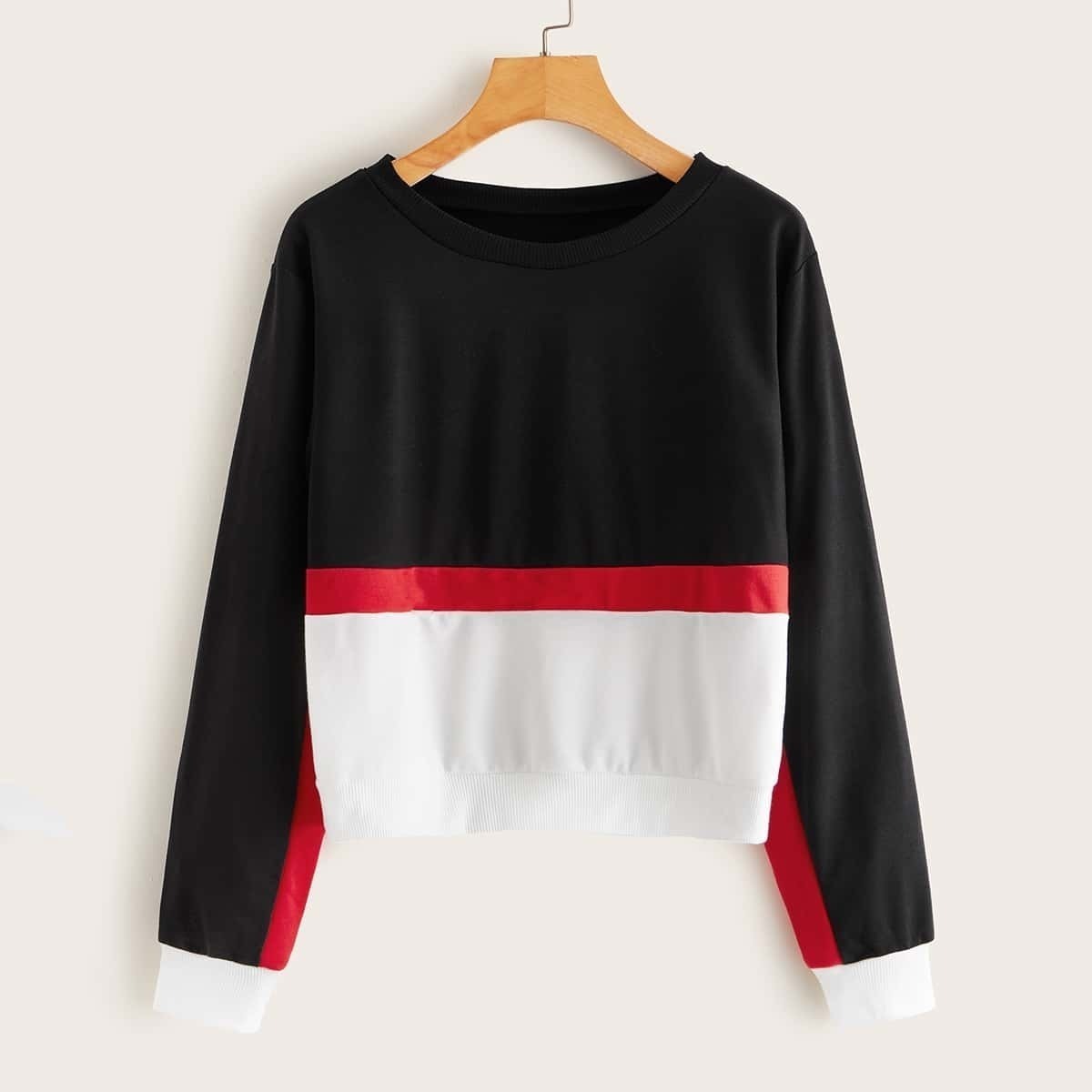 

Cut And Sew Panel Sweatshirt, Multicolor