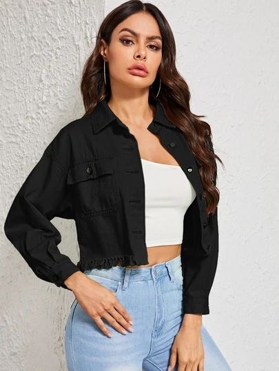 shein cropped denim jacket
