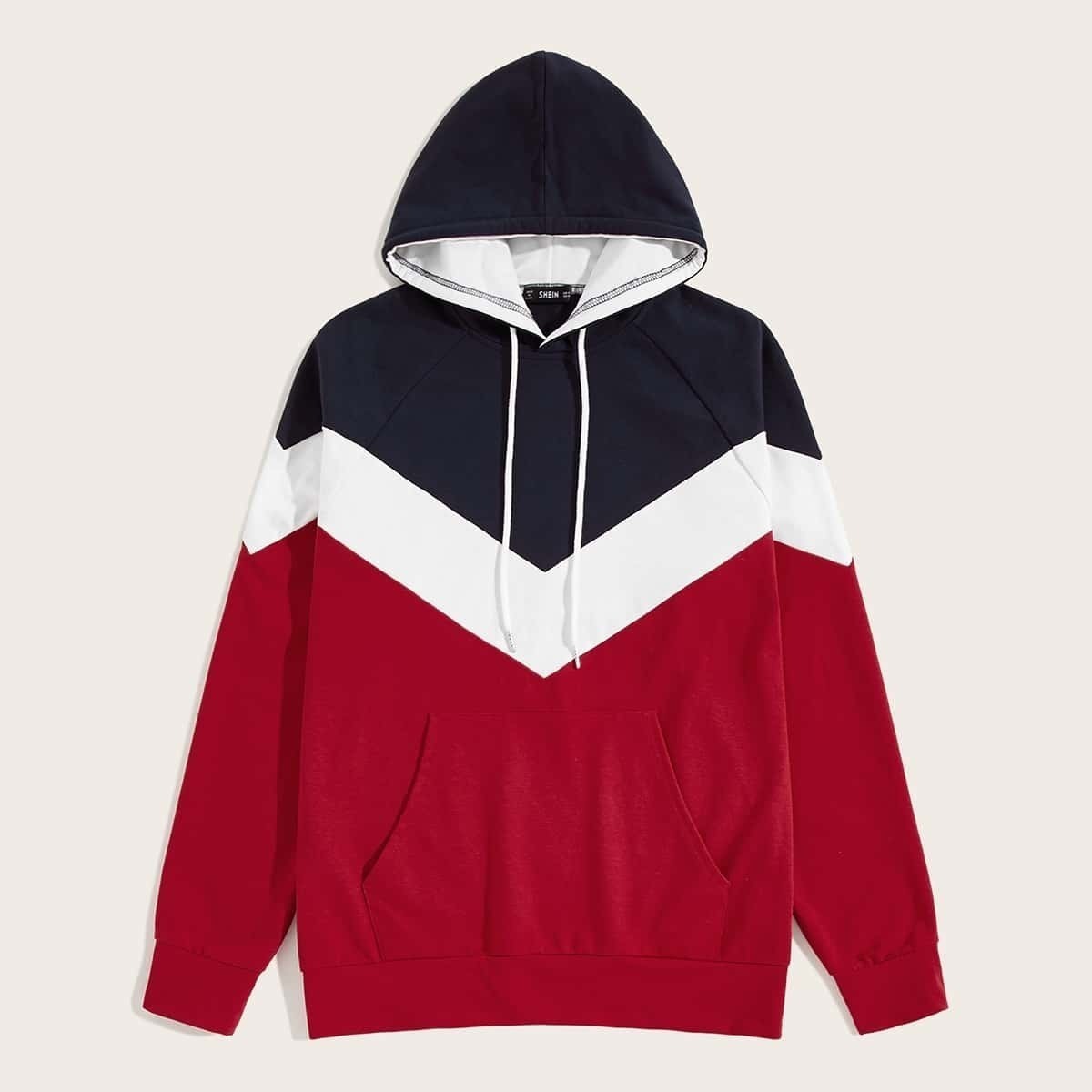 

Guys Pocket Front Chevron Hoodie, Multicolor