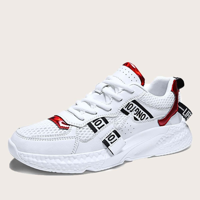 

Guys Contrast Mesh Sneakers, White