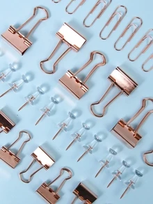 Paper Clip & Push Pin & Binder Clip Set 72pcs - Multicolor - View 4