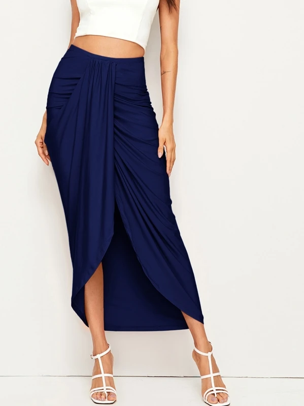 ruched wrap skirt