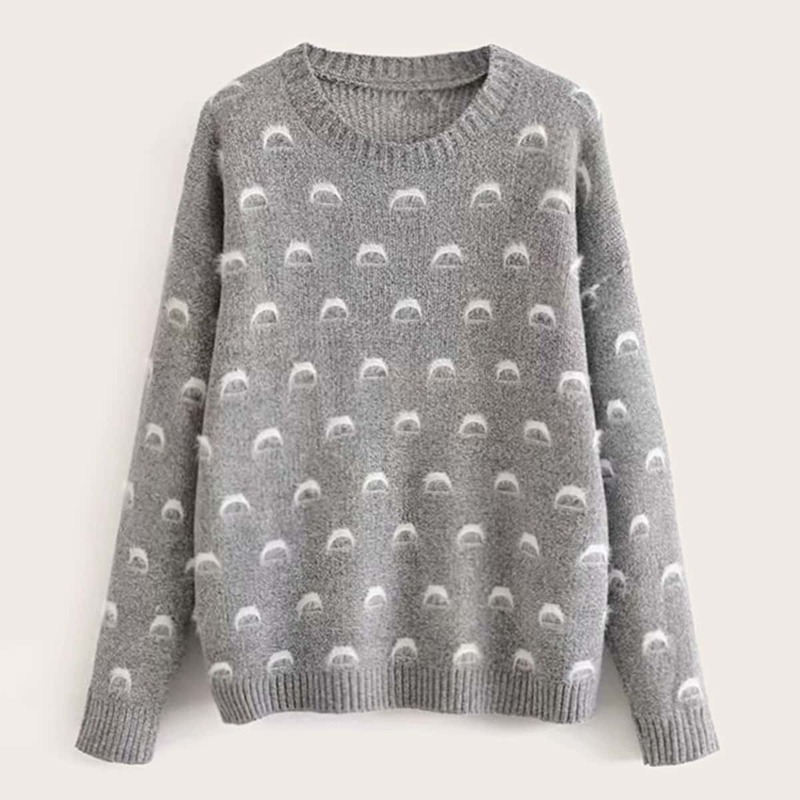 

Space Dye Feather Patched Jumper, Grey