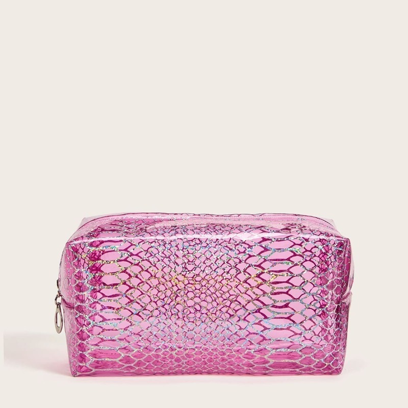

Glitter Decor Makeup Bag, Hot pink