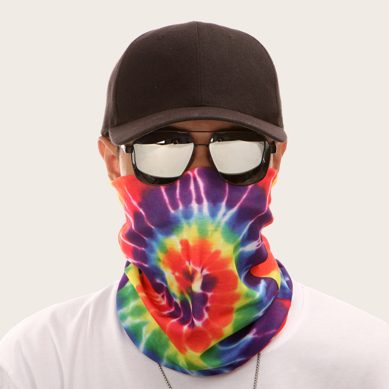 

Guys Tie Dye Pattern Face Scarf, Multicolor