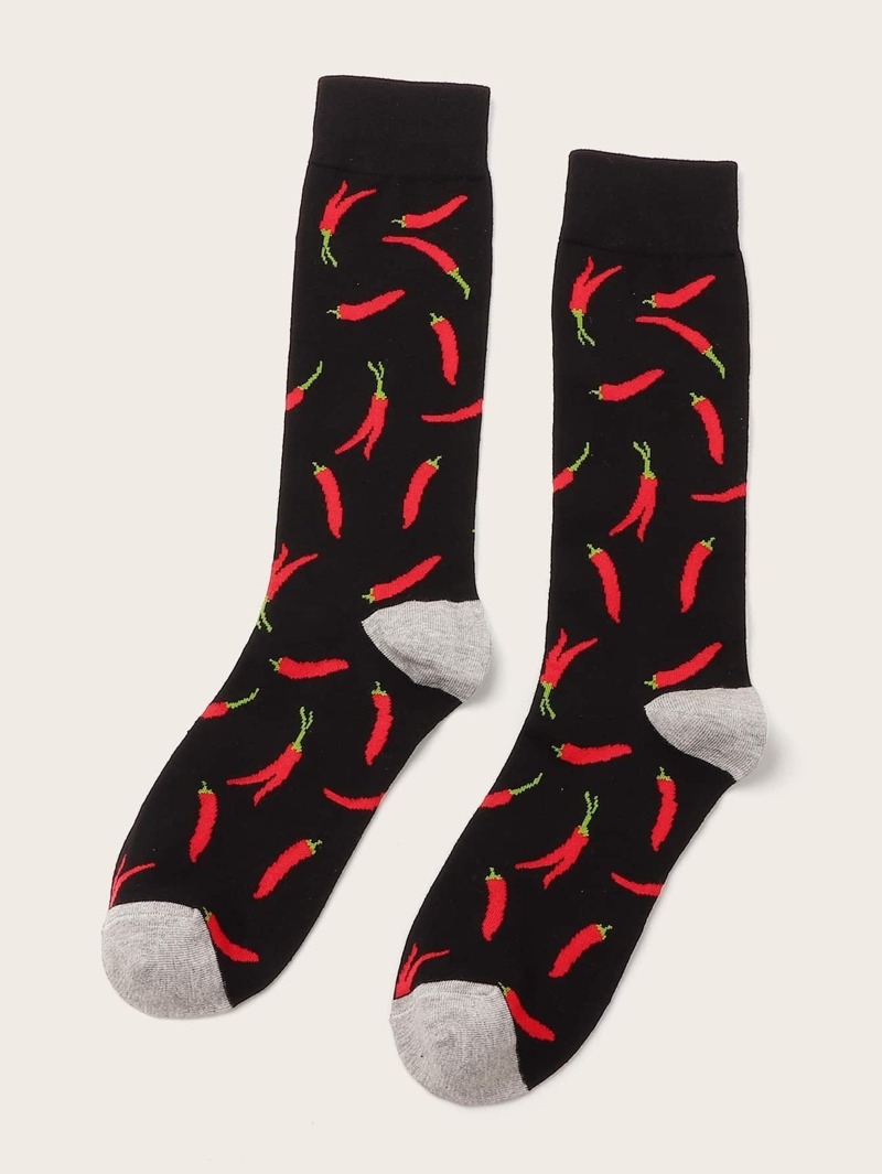 

Guys Pepper Pattern Socks 1pair, Black