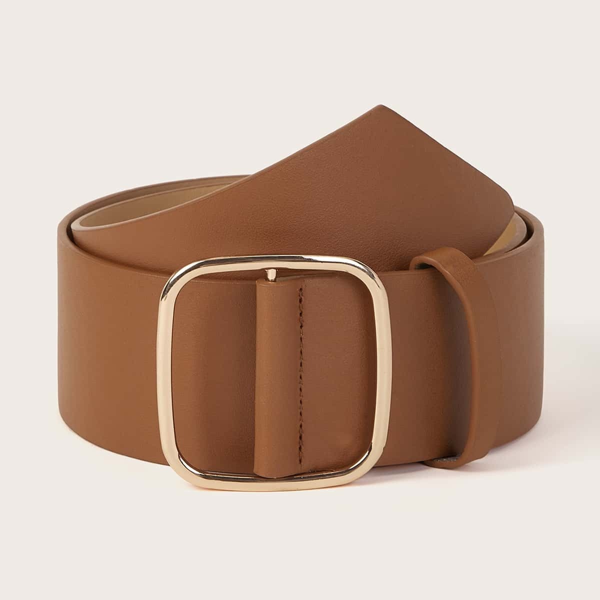 

Square Metal Buckle Belt, Camel