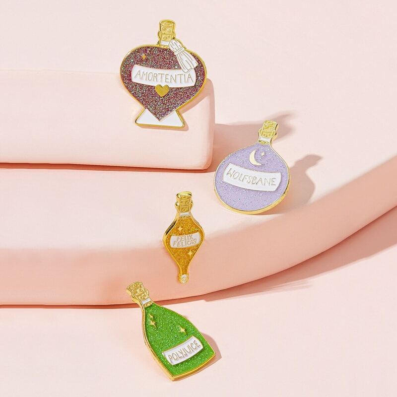 

Shiny Bottle Shaped Brooch 4pcs, Multicolor
