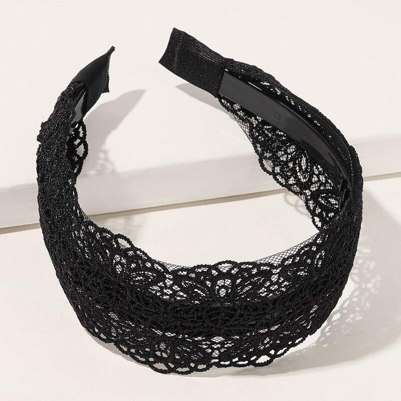 

Lace Design Headband, Black
