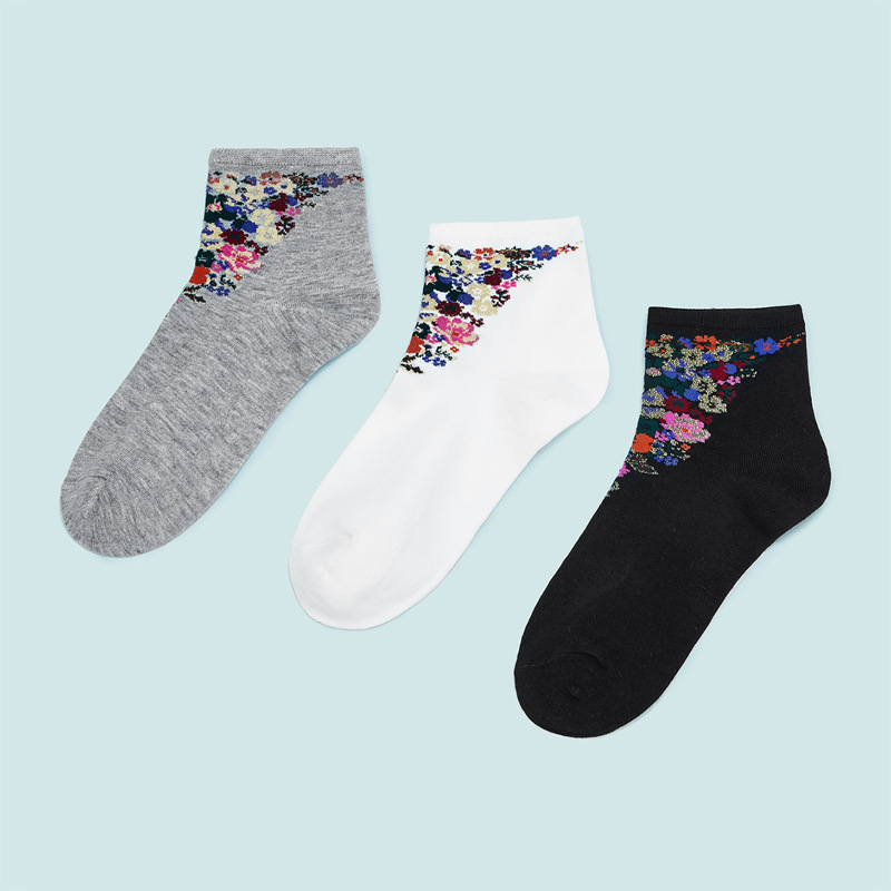 

Flower Pattern Socks 3pairs, Multicolor