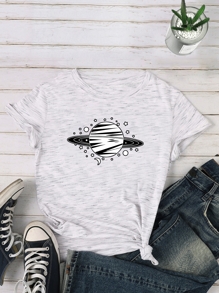Planet Print Short Sleeve Tee