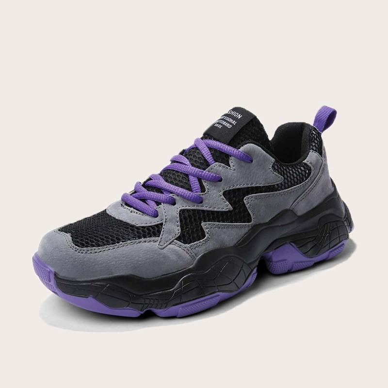 

Guys Lace-up Front Mesh Panel Trainers, Multicolor