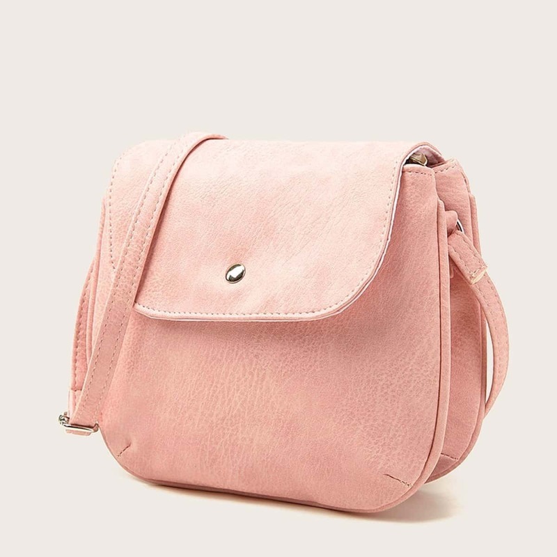 

Minimalist Flap Crossbody Bag, Pink