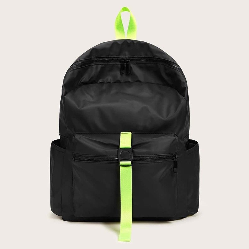 

Release Buckle Detail Oxford Backpack, Black