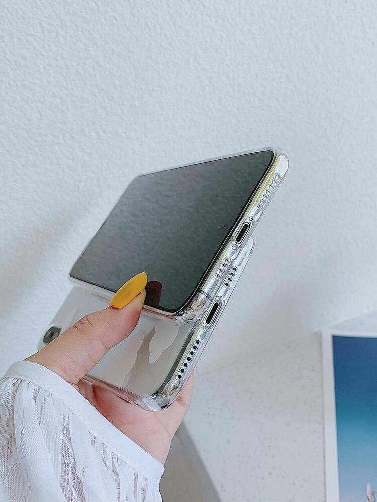 Cloud Print Transparent Case Compatible With iPhone - White - View 3