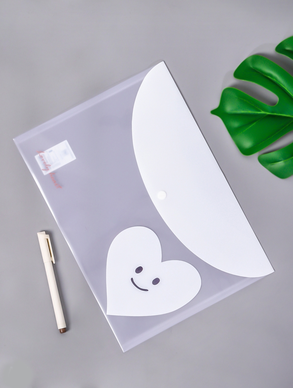 Random Smile Heart Print File Bag 1pc