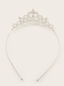 1 Pieza Diadema De Corona Dulce Con Pedrería Para Niñas - Plateado - Ver 3