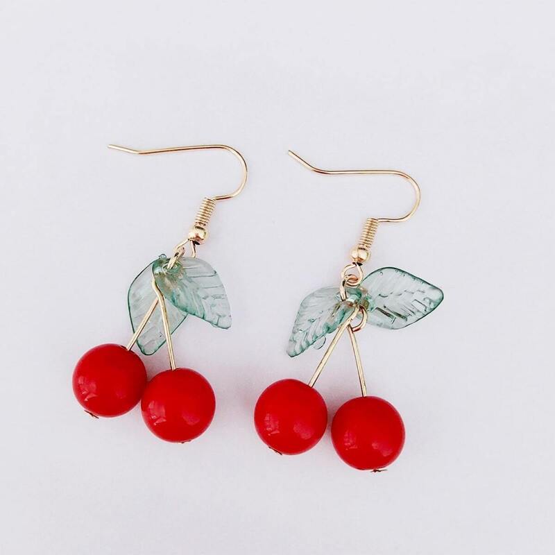 

Cherry Drop Earrings 1pair, Red