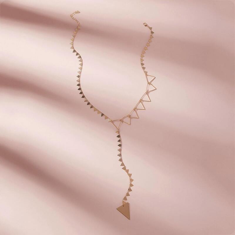 

Multi Triangle Lariat Necklace 1pc, Gold