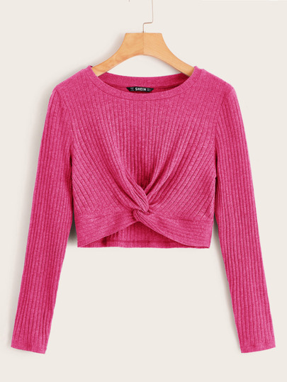 Strick Top mit Twist am Saum