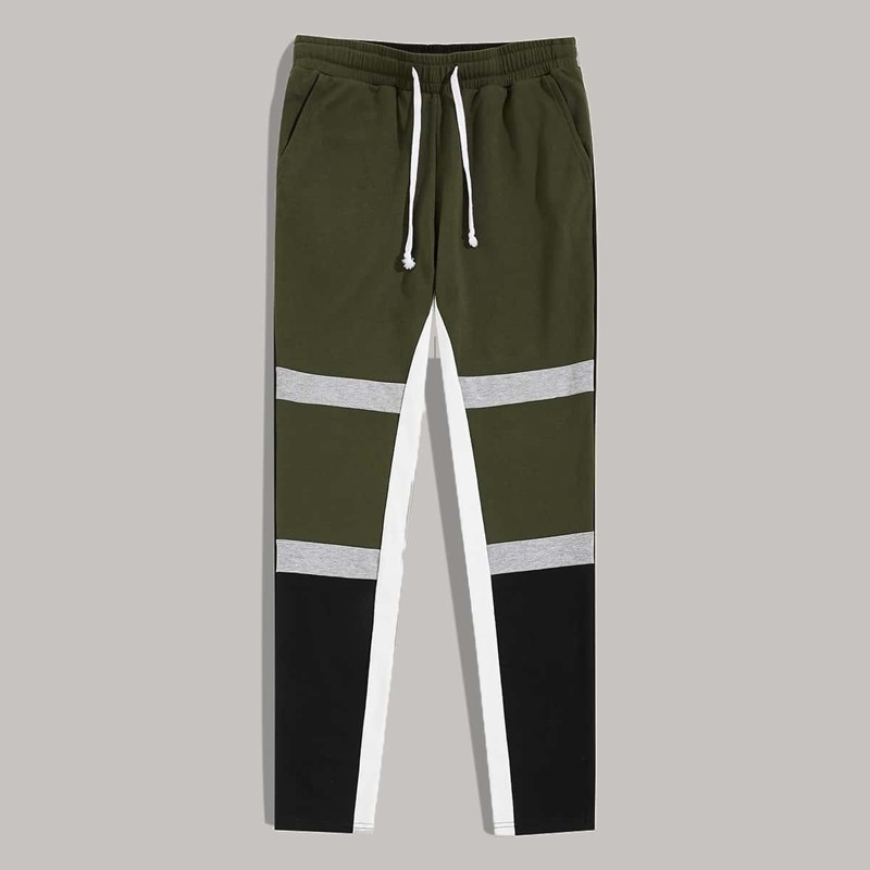 

Guys Drawstring Waist Color Block Sweatpants, Multicolor