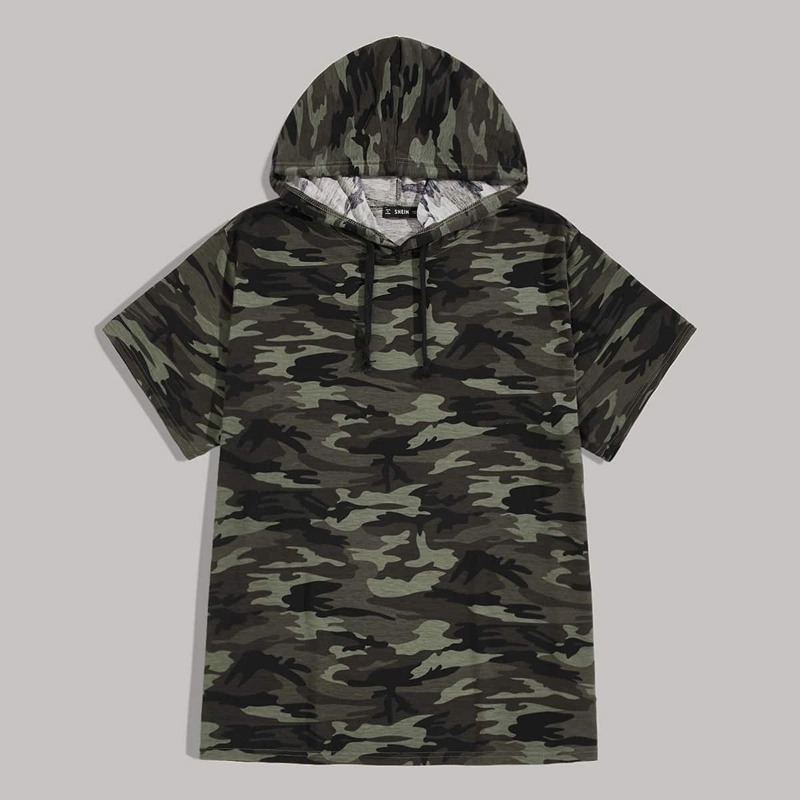

Guys Camo Print Drawstring Hoodie, Multicolor
