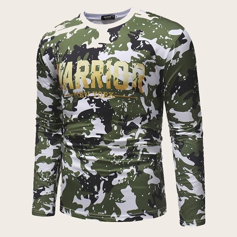 

Guys Camo Print Letter Print Tee, Multicolor