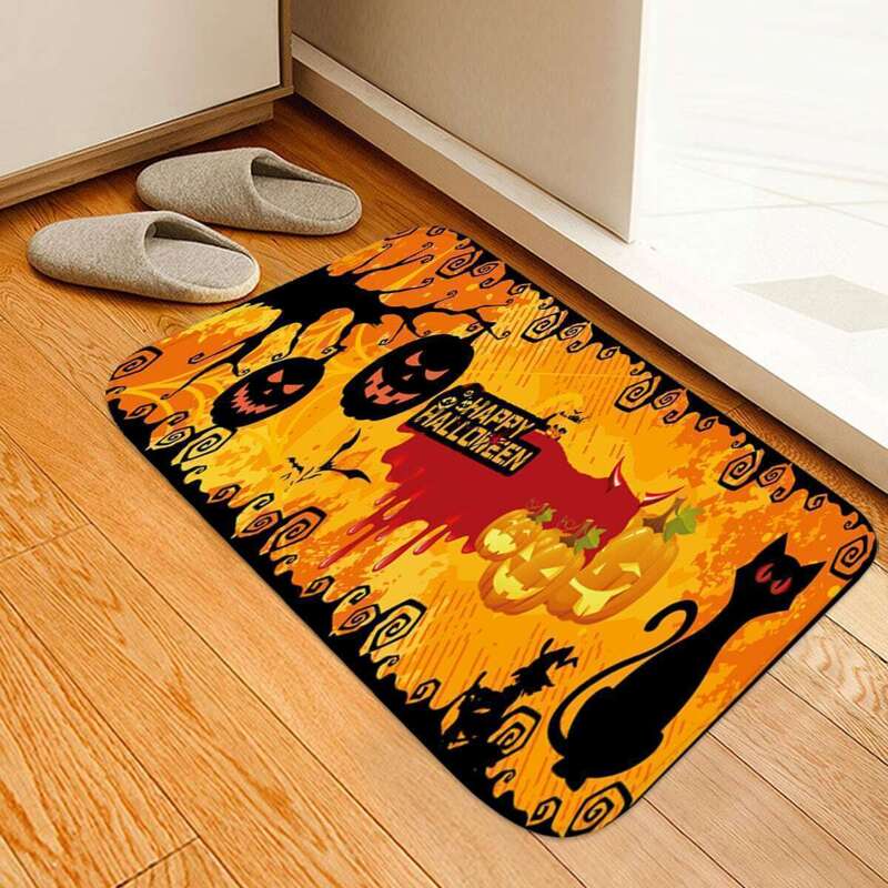

Halloween Pumpkin Print Floor Mat, Multicolor