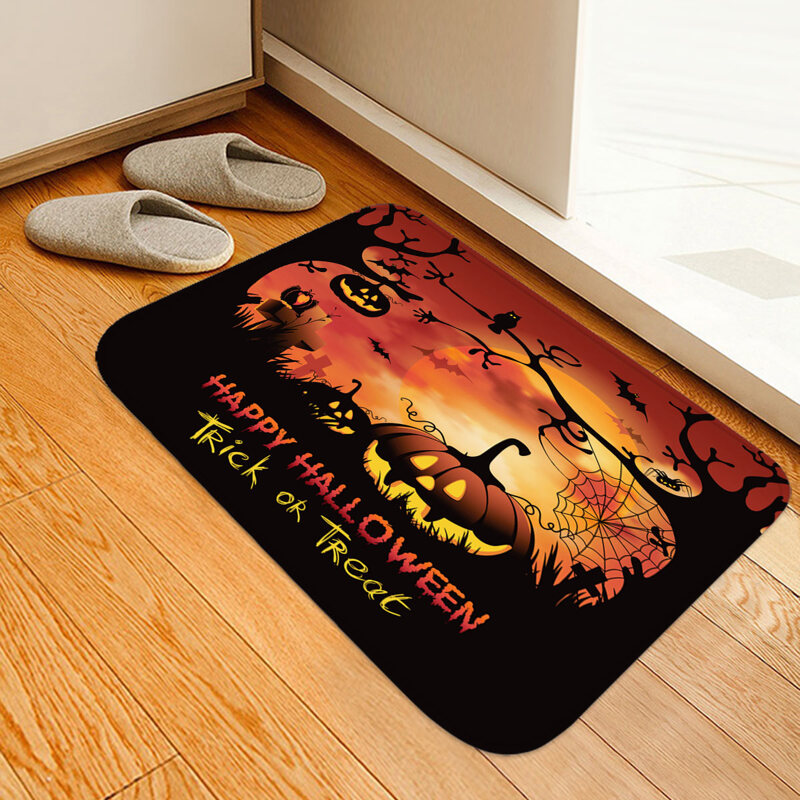 

Halloween Pumpkin Print Floor Mat, Multicolor