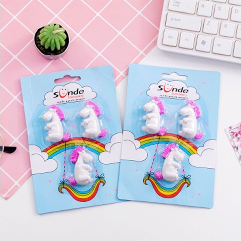 

Random Cute Unicorn Shaped Eraser Set 3pcs