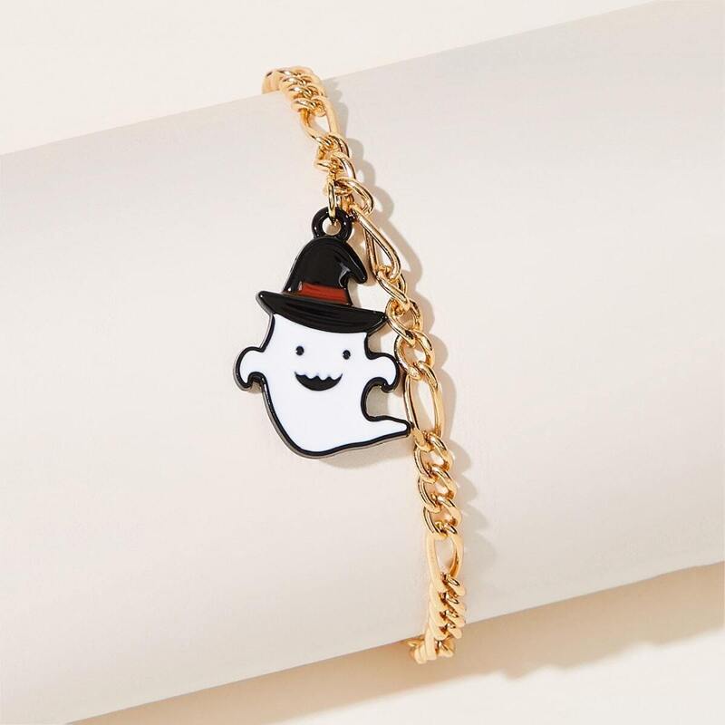 

Cartoon Ghost Pendant Chain Bracelet, Multicolor