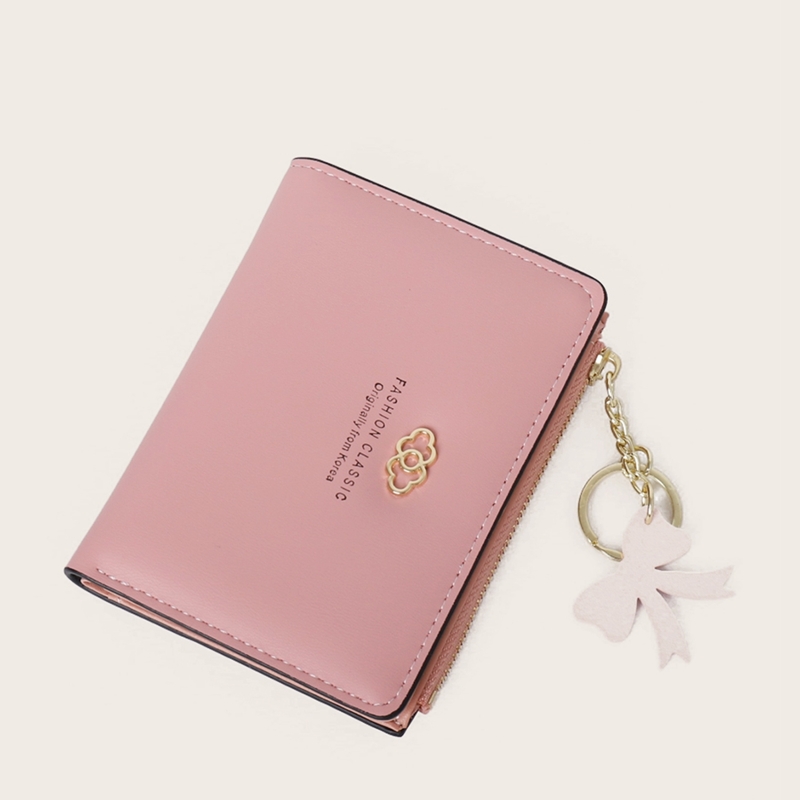 

Bow Charm Decor Purse, Pink