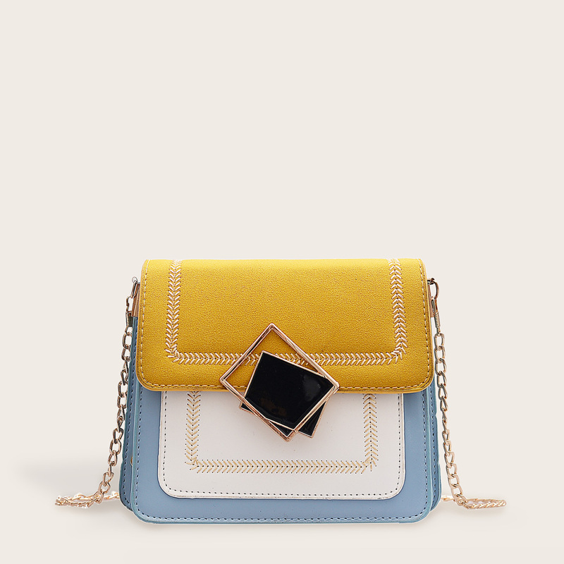 

Color Block Chain Crossbody Bag, Multicolor