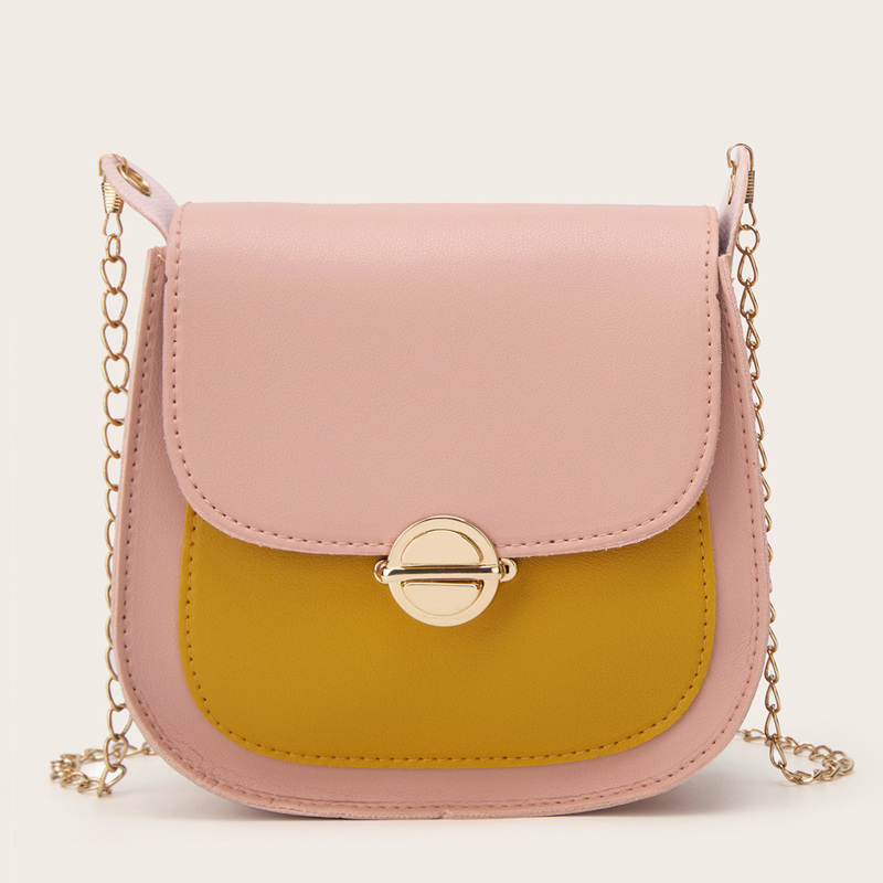 

Push Lock Color Block Saddle Bag, Multicolor