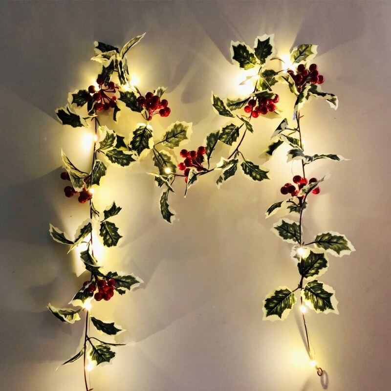 

Artificial Leaf & Cherry Decorative String Light 2.5M, Multicolor