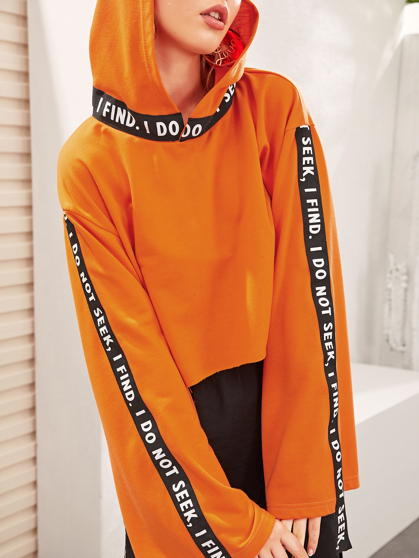 Neon Orange Letter Tape Crop Hoodie For Sale Australia New Collection Online Shein Australia Neon Orange Letter Tape Crop Hoodie For Sale Australia New Collection Online Shein Australia
