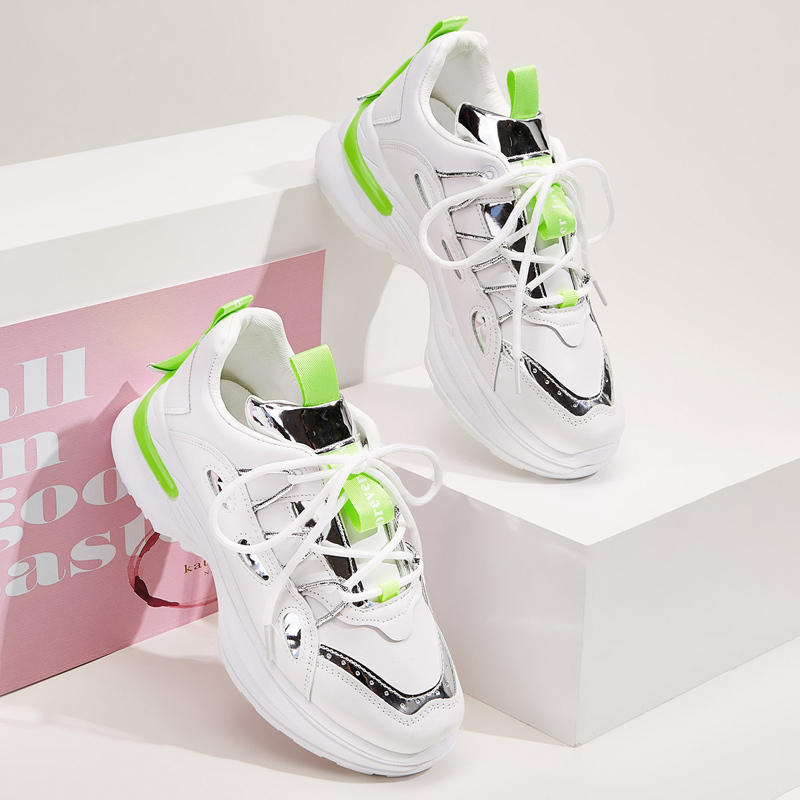 

Lace-up Front Chunky Sole Trainers, Multicolor