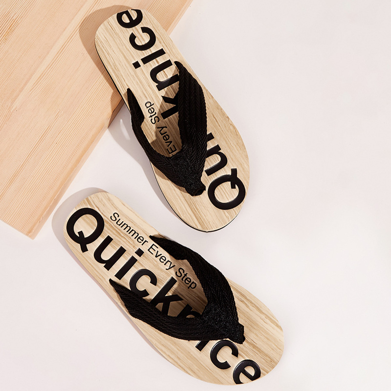 

Guys Letter Print Flip Flops, Multicolor