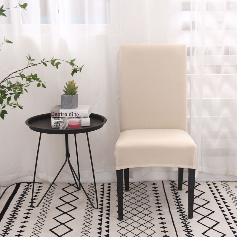 

Solid Stretchy Chair Cover, Beige