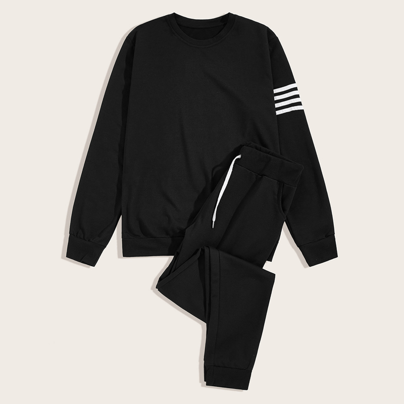 

Guys Contrast Striped Side Tracksuit, Black