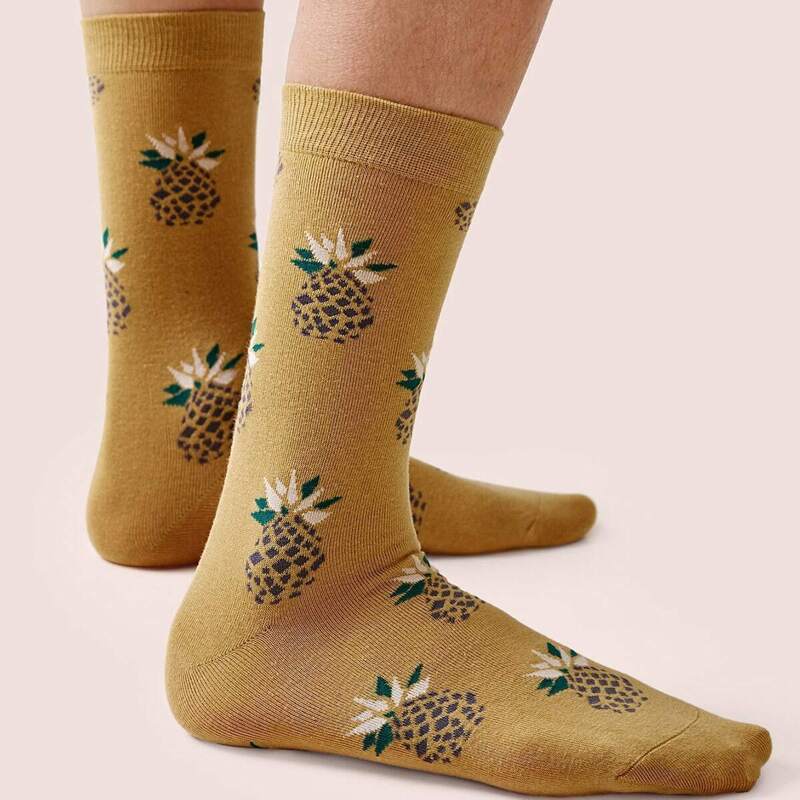 

Pineapple Pattern Socks 1pair, Multicolor